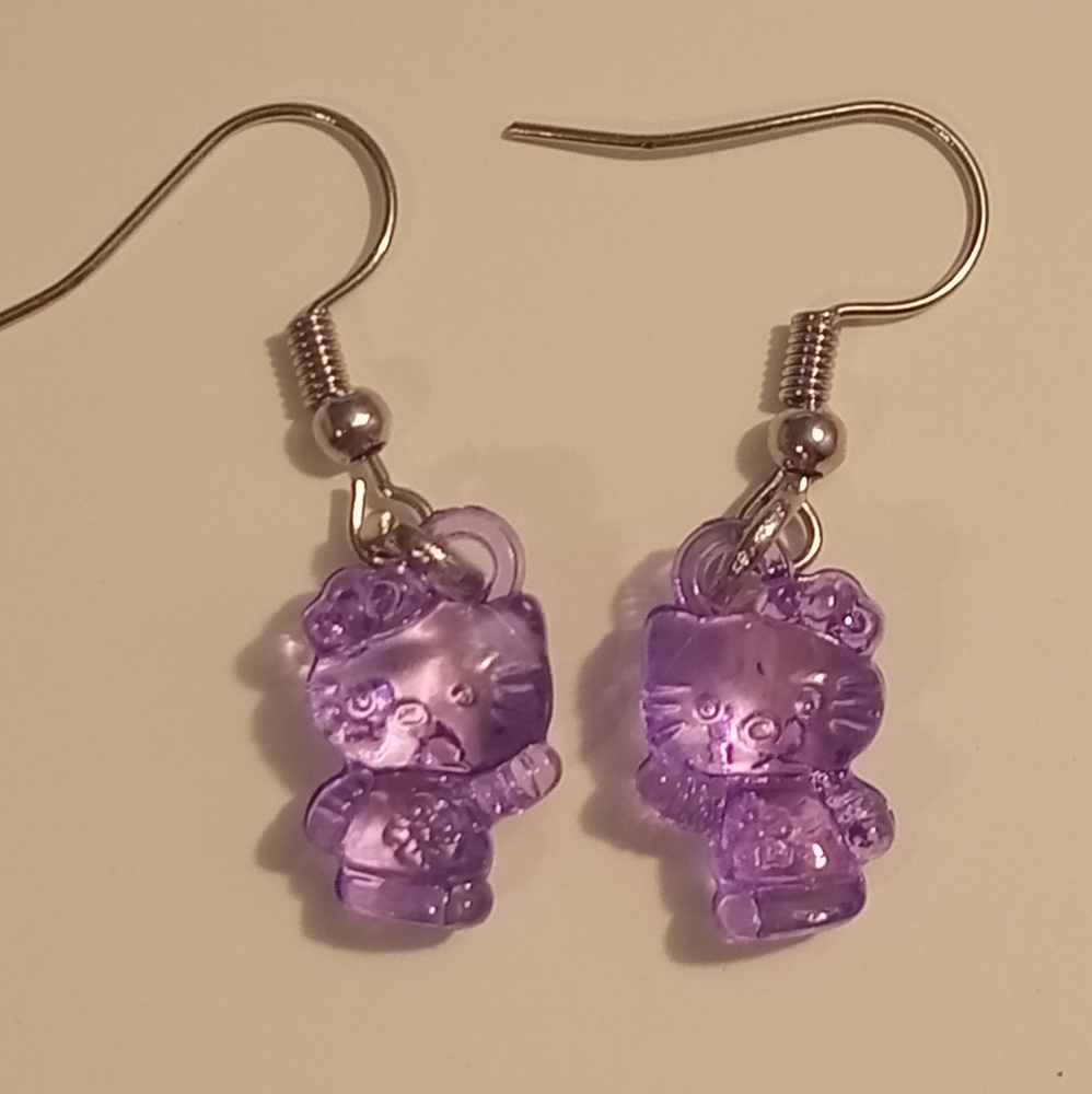 Purple Hello Kitty Earrings